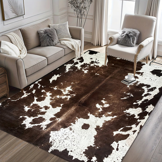 1pc, Luxurious Cowhide Pattern Area Rug