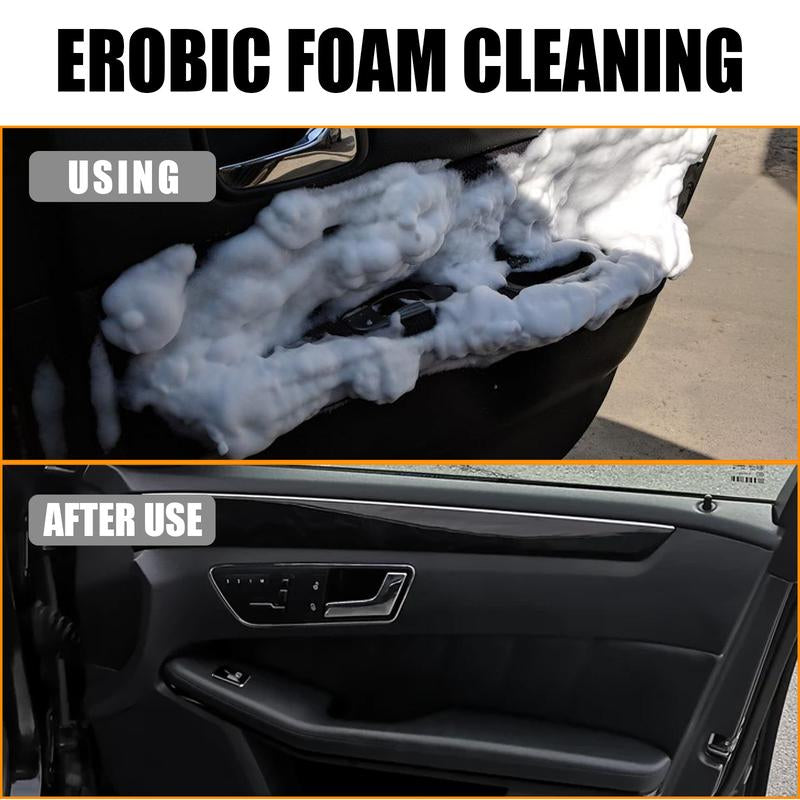 Car Interior Foam Cleaner - Wash-Free Decontamination for Seats, Ceilings, and Instrument Panels, New Style Black Formula